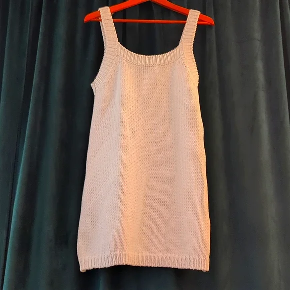 Zara (knit) white, deep vee, sleeveless sweater dress, size Medium. - Picture 3 of 3